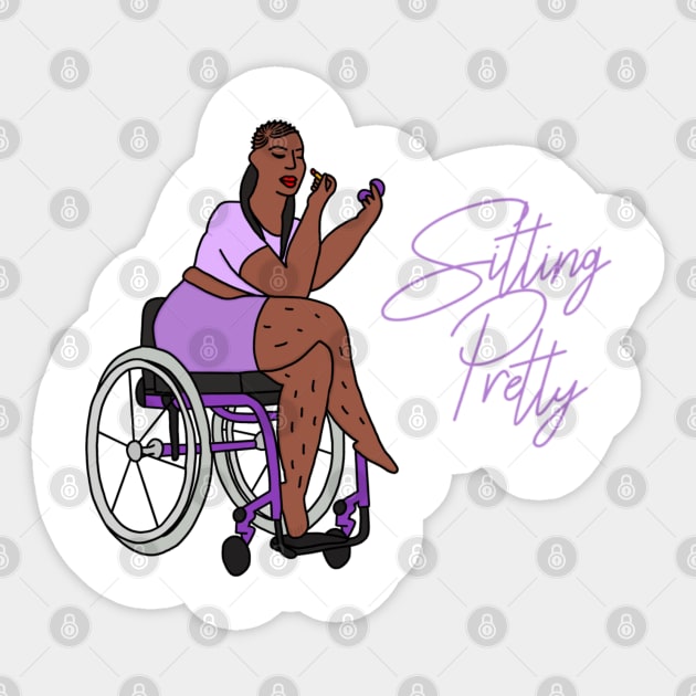 Sitting Pretty in Purple 4 Sticker by Dissent Clothing